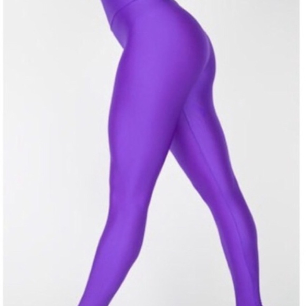 American Apparel purple nylon high waist leggings